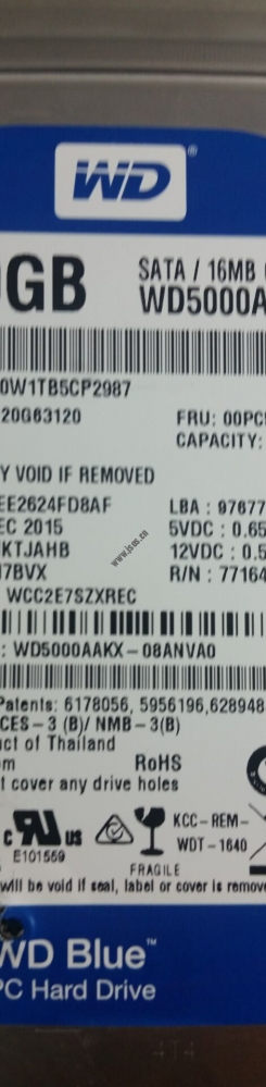 WD5000AAKX开盘数据恢复成功